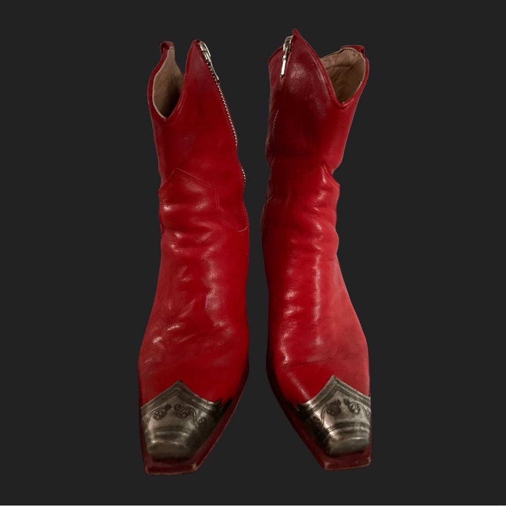 FREE PEOPLE BRAYDEN WESTERN BOOTS! Red, size 8, gently worn.